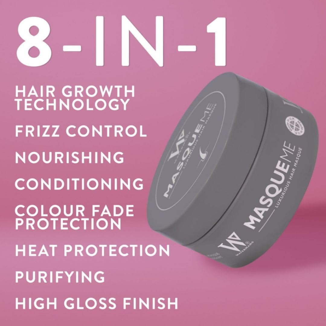 Watermans Hydrating Rosemary & Argan Oil Hair Mask and Deep Conditioner for Dry or Damaged Hair with Niacinamide, Provitamin B5, Caffeine, B3, B6, B7