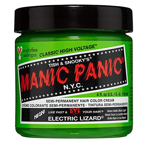 MANIC PANIC Classic Electric Lizard Semi Permanent Hair Color - Bright Neon Green Hair Dye for Women & Men That Lasts 4-6 Weeks - Vegan, Ammonia
