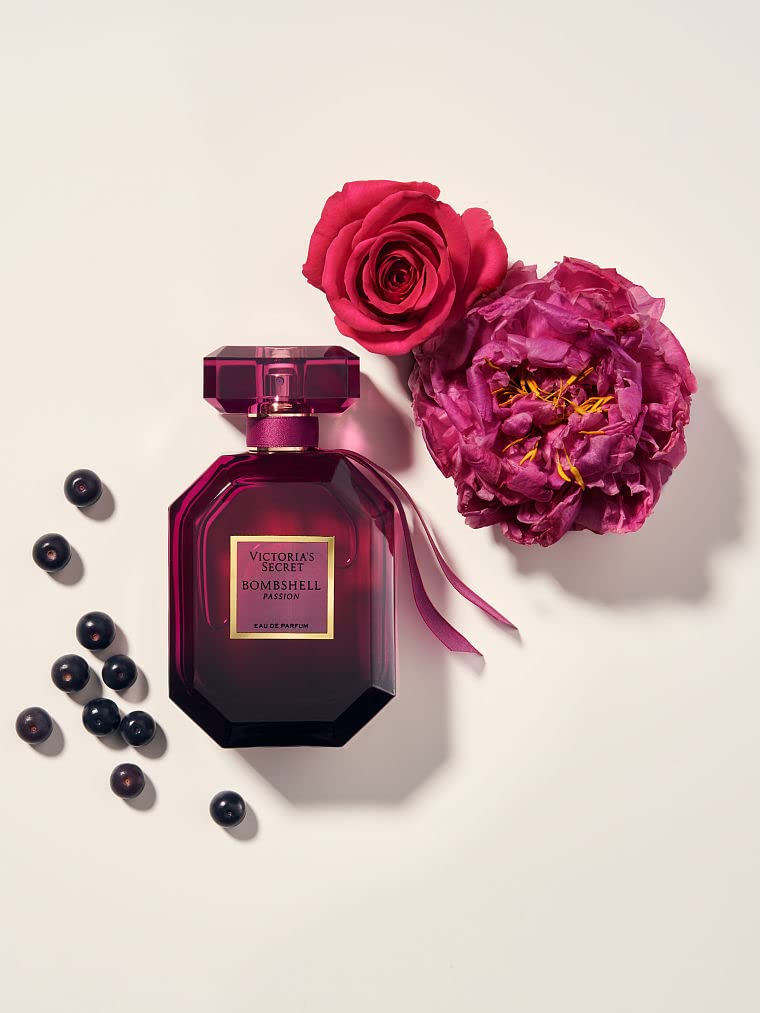 Victoria's Secret Bombshell Passion Eau de Parfum, Notes of Sparkling Cassis, Queen Peony & Fuchsia Rose, Perfumes for Women (1.7 oz)