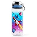 Home Tune 23oz Kids Water Bottle for School Boys, BPA FREE Tritan, Leak Proof Flip Top Lid, Easy Clean, Carry Handle - Rocket
