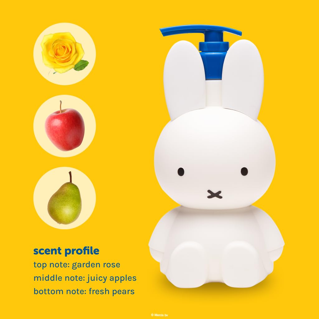 The Crème Shop Miffy Flower Garden Body Lotion, Hydrating and Nourishing Body Cream with Hyaluronic Acid and Niacinamide, Miffy Pump Bottle, Garden