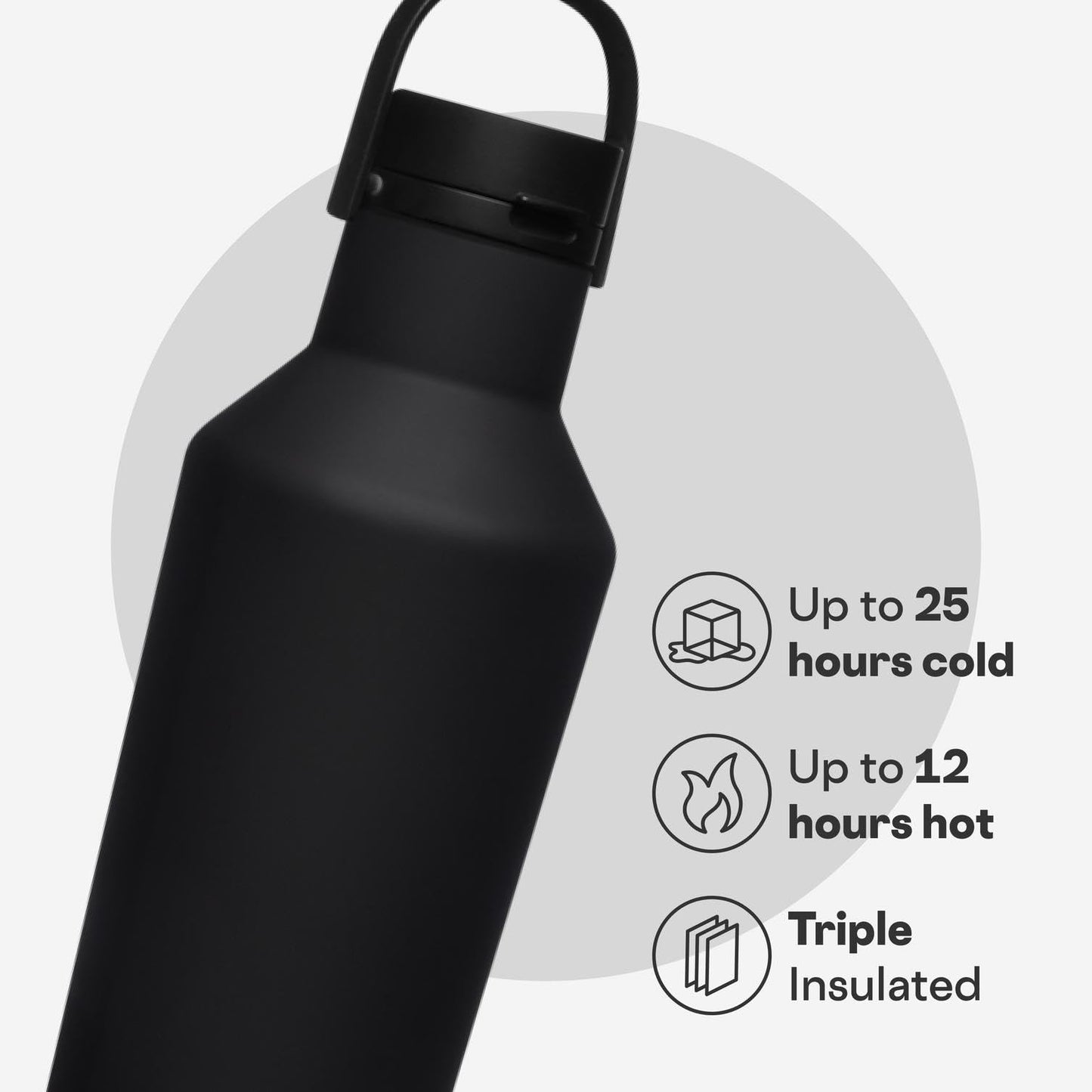 Corkcicle Sport Canteen - Keeps Drinks Cold 25 Hours - Stainless Steel Water Bottle - Triple-Insulated - Spill-Proof - Summer Drinkware Gift - Keeps…