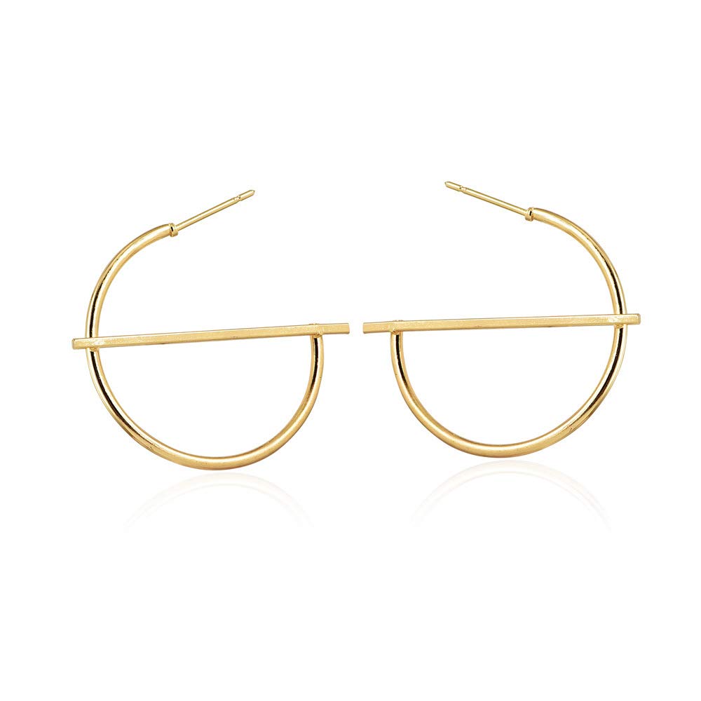 DoubleNine Hoop Earrings Boho Circle Gold Geometric Earrings Stud Wedding Bridal Jewelry for Women Girls (gold)