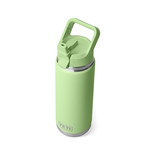 YETI Rambler 26 oz Bottle, Vacuum Insulated, Stainless Steel with Color Matching Straw Cap, Key Lime