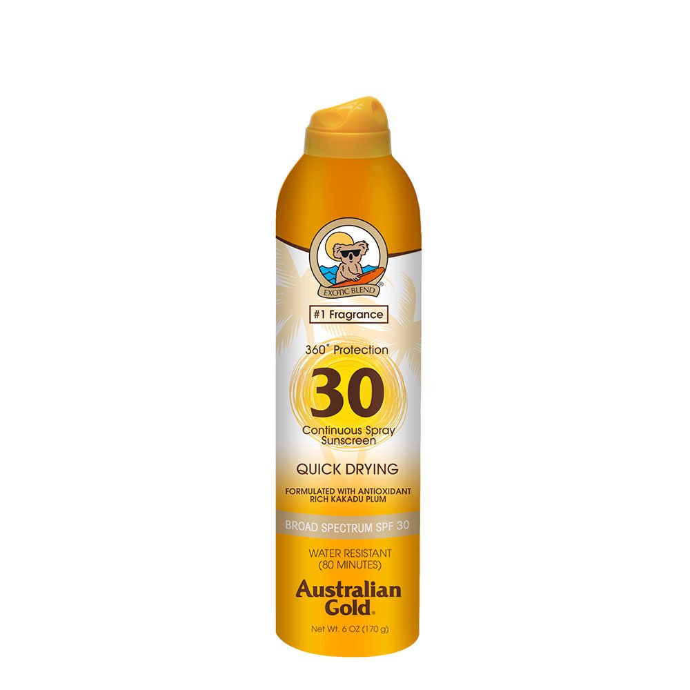 Australian Gold Continuous Spray Sunscreen SPF 30, 6 Ounce | Dries Fast | Broad Spectrum | Water Resistant