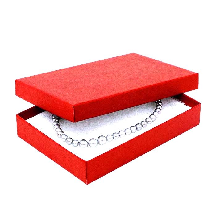 10 Pack Matte Red Color Paper Cotton Filled Jewelry Necklace Bracelets Watch gifts and Retail Boxes for Wedding, Anniversary, Engagement, Birthday…