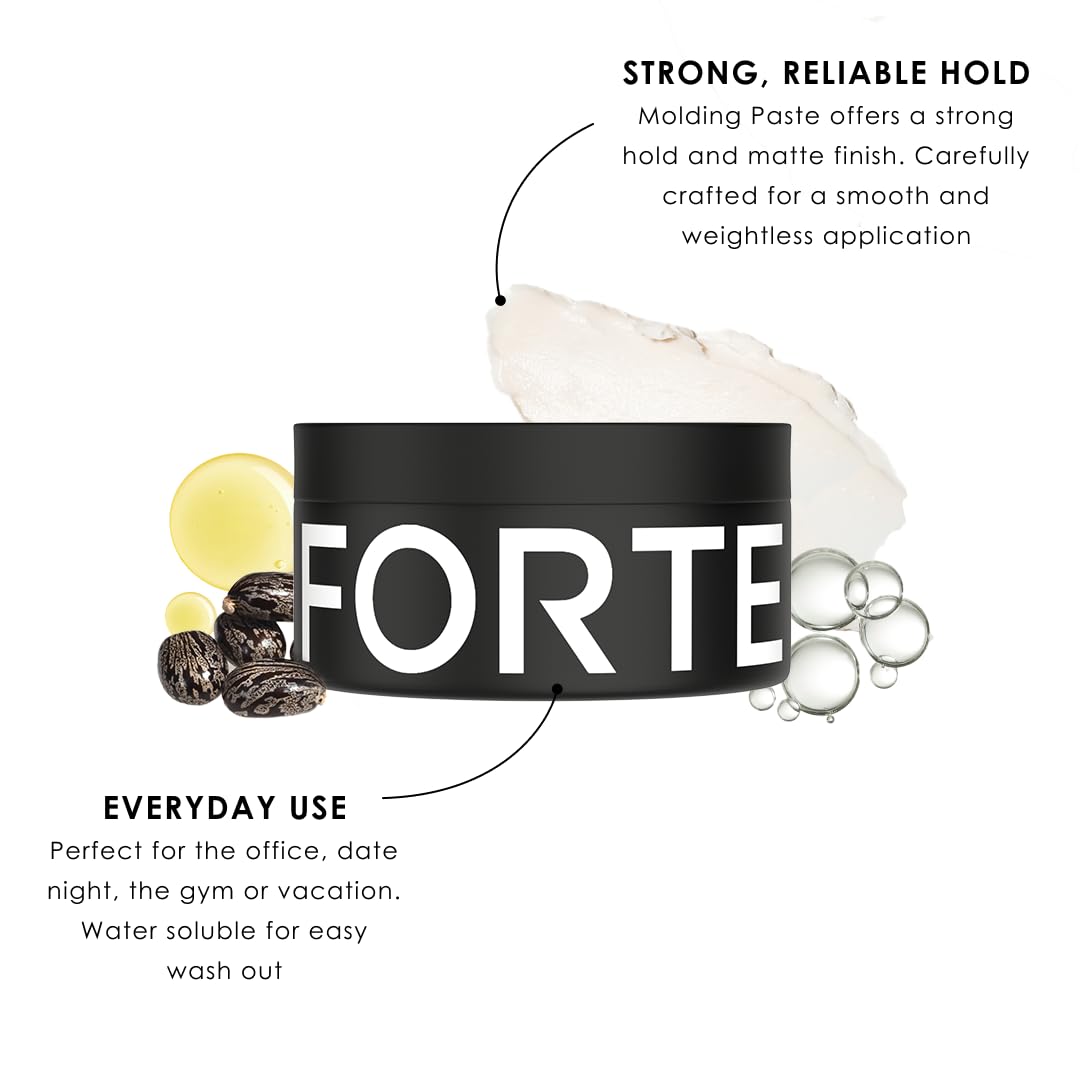 Alex Costa Molding Paste by Forte Series Low Shine Hair Paste for Men Lightweight Hair Texturizer Adds Volume and Definition Medium Flexible (75 ml)