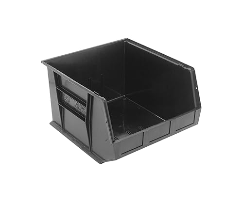 Quantum QUS270 Plastic Stacking Bin, 16-1/2 x 18 x 11 Black - Lot of 3