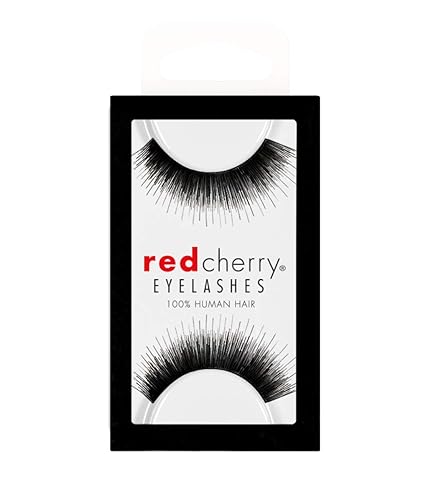 Red Cherry #76 False Eyelashes, Black (Pack of 6)