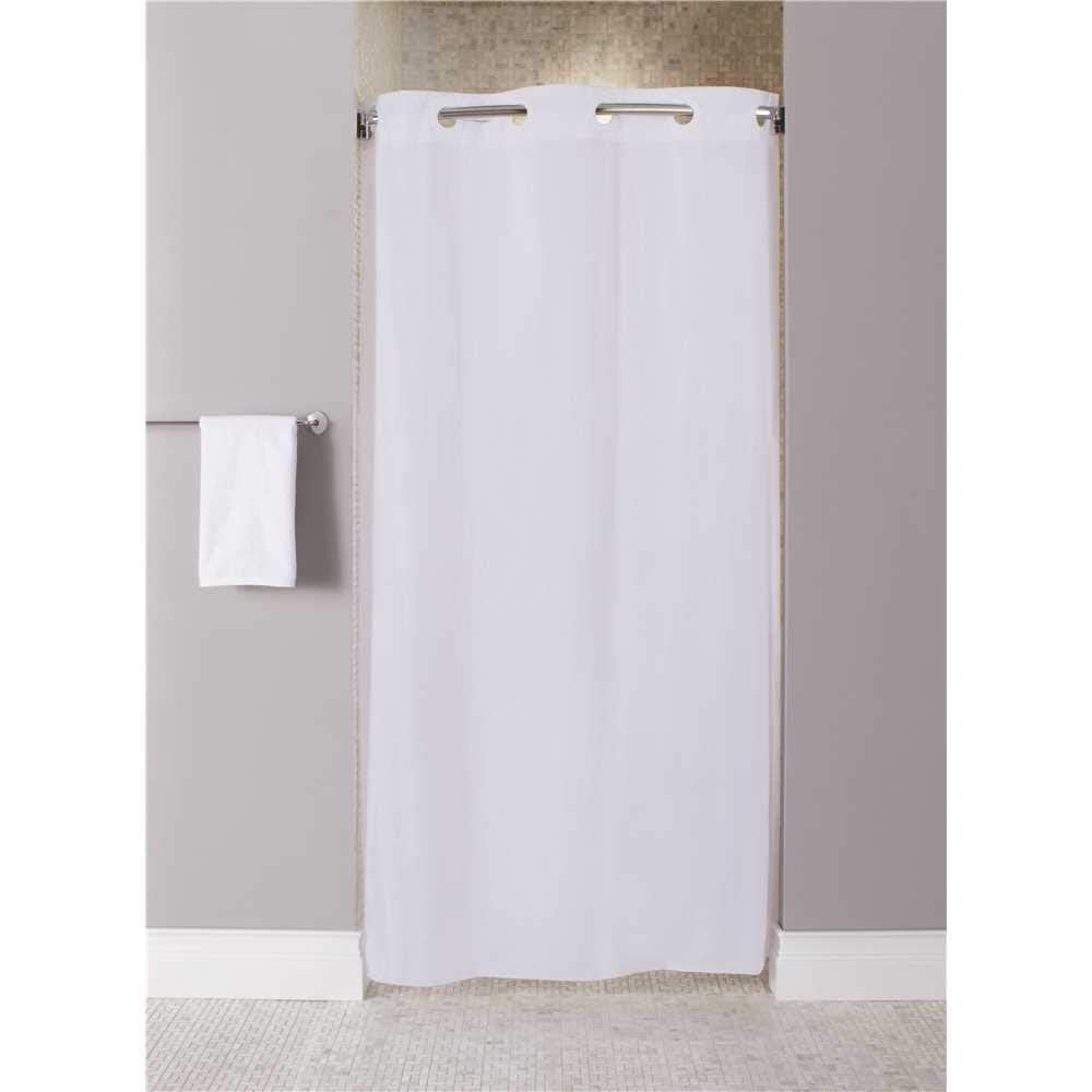 Hookless Shower Curtain, White, 74 In L, 42 In W