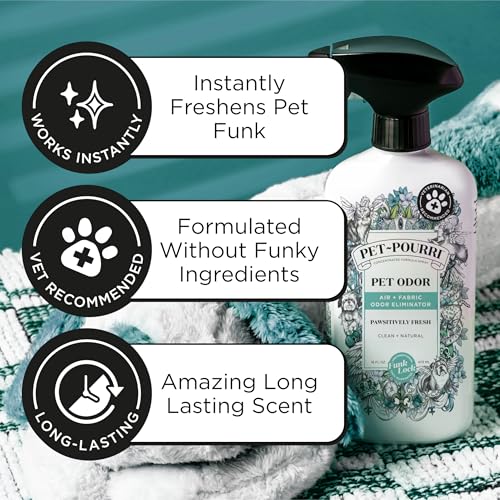 Poo-Pourri Pawsitively Fresh Pet & Home Deodorizer Spray, 16oz – Plant-Based Dog & Cat Odor Remover for Air, Carpet, Fabric, Litter Box & Urine