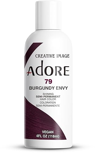 Adore Semi Permanent Hair Color (079 Burgundy Envy) | Vegan & Cruelty-Free Red Hair Dye | No Ammonia, No Peroxide, No Alcohol | 4 Fl Oz