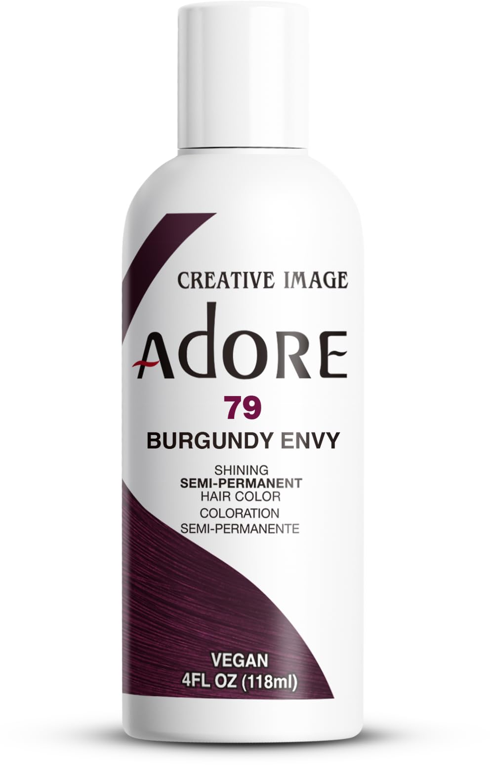 Adore Semi Permanent Hair Color (079 Burgundy Envy) | Vegan & Cruelty-Free Red Hair Dye | No Ammonia, No Peroxide, No Alcohol | 4 Fl Oz