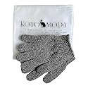 Kotomoda Sphynx Hairless Cats Carbonized Bamboo Bath Exfoliating Gloves Charcoal Bamboo Shower Body Scrub (1 pair)