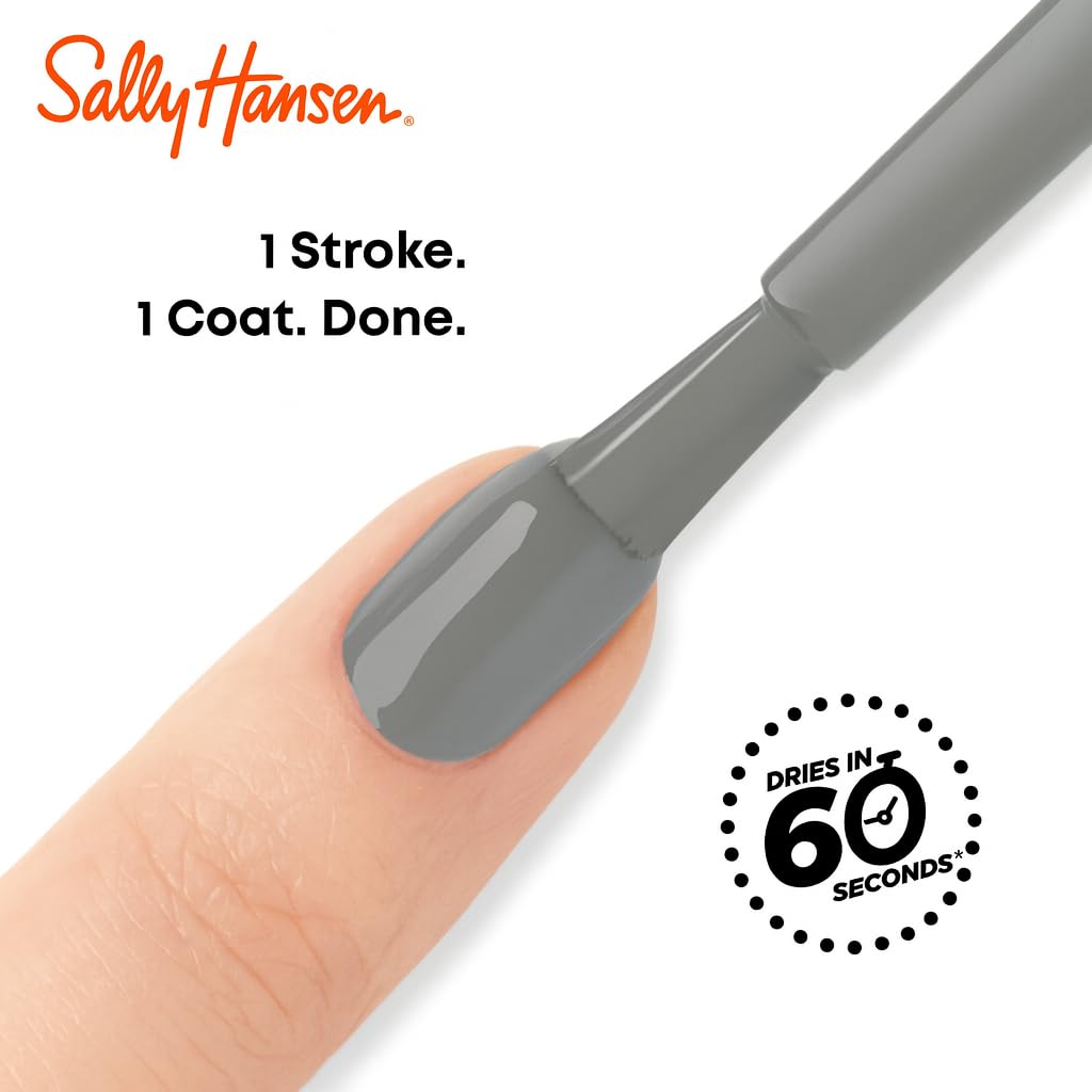 Sally Hansen Insta-Dri, Grease Lightening, Quick Dry, Long Lasting, Opaque, Shiny Black Nail Polish