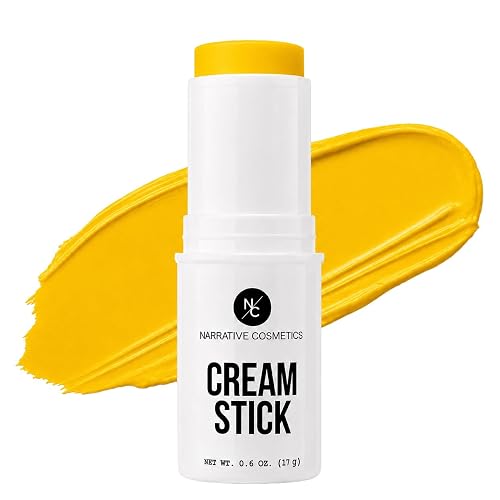 Narrative Cosmetics Cream Stick Face & Body Paint - Yellow - Professional Full-Coverage SFX Makeup for Halloween, Cosplay & Theater, 0.6 oz (17 g)