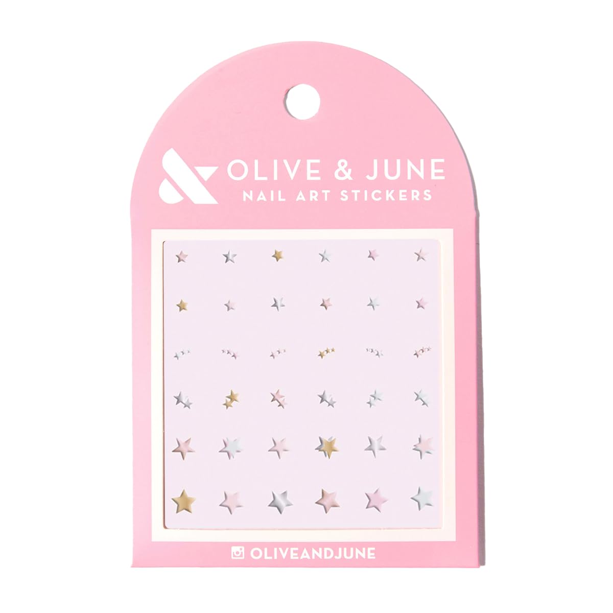 Olive & June Nail Art Stickers | Easy-to-Use Nail Designs | Hand-Screened, No-Fade Ink | Accent, Mix & Match, or Cover Chipped Polish | Shimmery Stars Beauty & Personal Care Olive & June