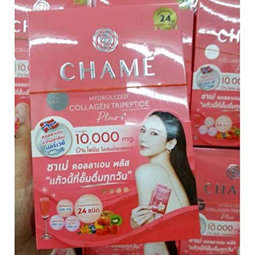 Chame White Strawberry Collagen Premium Skin White, Clear and Tighten Wrinkles.
