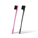 Foxi Fresh Double Sided Edge Control Hair Brush Comb Combo Pack 2 Pieces Pink and Black