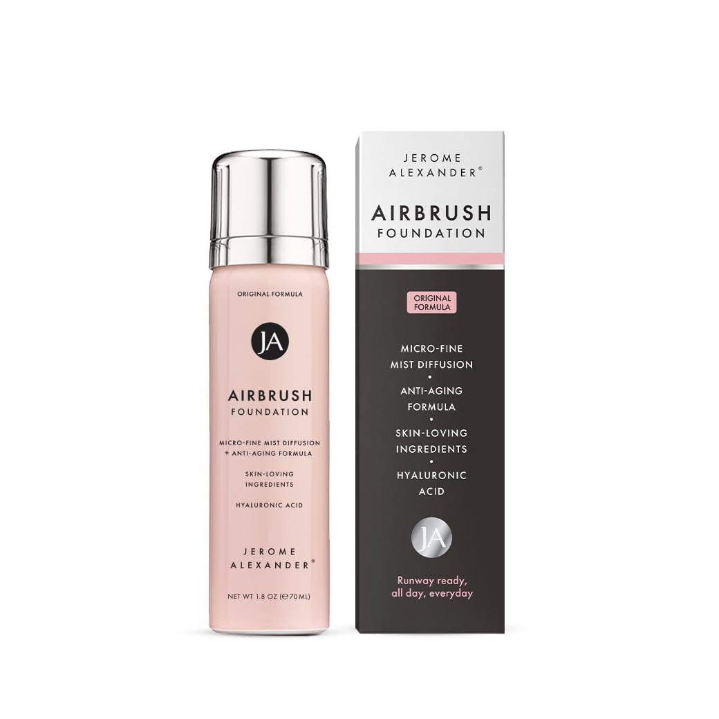 Jerome Alexander MagicMinerals AirBrush Foundation, Spray Makeup with Skincare Active Ingredients, Ultra-Light, Buildable, Full Coverage Formula