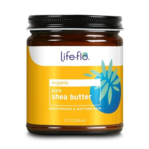 LIFE-FLO Pure Organic Shea Butter, Unrefined | Moisturizes, Smooths & Conditions Skin, Hair & Scalp | No Parabens | 9oz