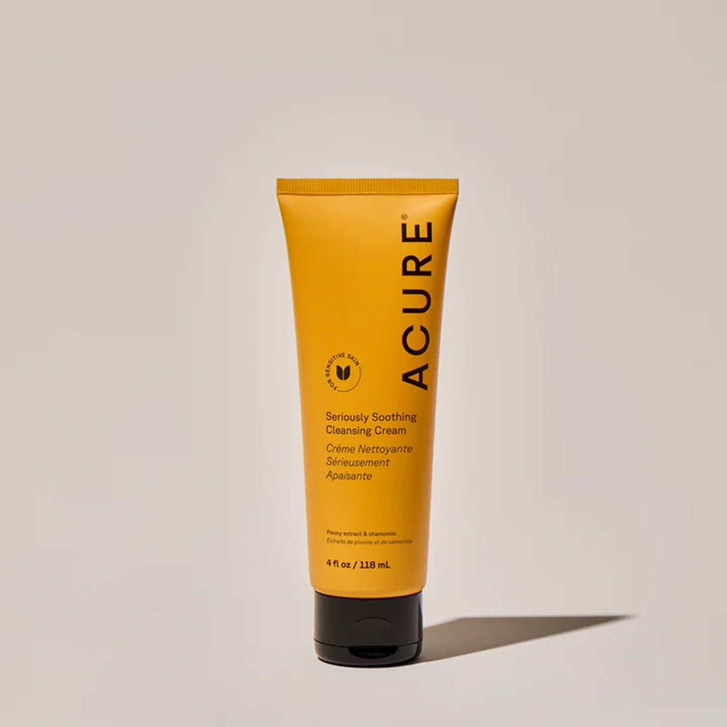 Acure Seriously Soothing Cleansing Cream - Gentle Hydrating & Exfoliating Face Wash, Daily Facial Cleanser for Women & Men with Chamomile & Sunflower