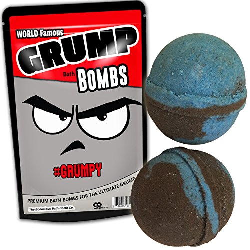 Giant Grump Bath Bombs XL Bath Balls Funny Bathbombs for Men Black and Blue Bath Fizzers Fun Old Man Gags Stocking Stuffers for Dads Grandpa Gags 2…