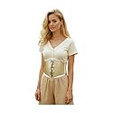 Trendy Fashion Jewelry TFJ Women Wide Elastic Corset Belt High Waist Elastic Plus Size L XL XXL Champagne Beige