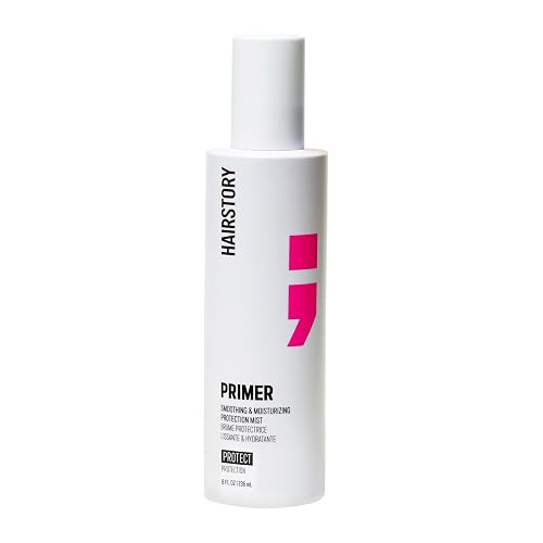 Hairstory Primer - Leave In Heat Protectant Spray for All Hair Types, UV Protection, Smoothing Detangler, Humidity Shield, Moisturizing Hair Mist, 8