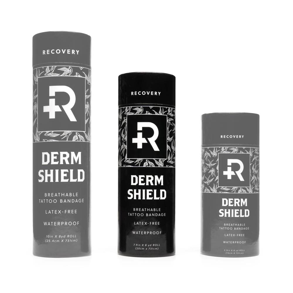 Recovery Aftercare Derm Shield Tattoo Cover Up Patch - Latex-Free & Waterproof Tattoo Aftercare Bandage - Transparent Matte Film - Breathable Beauty and Personal Care Recovery