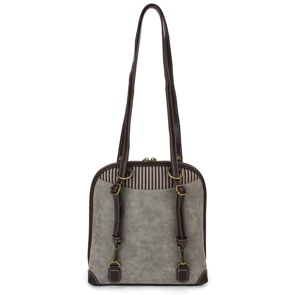 CHALA Convertible Backpack Purse - Women Convertible Shoulder Purse with Adjustable Strap - Black Cat - gray