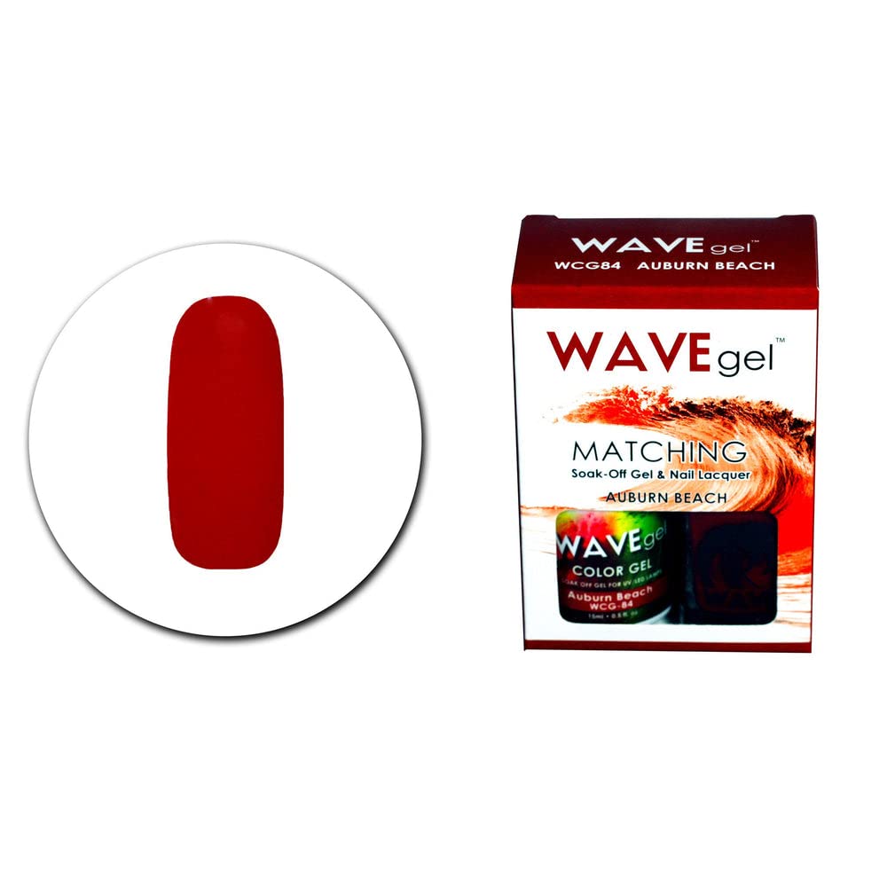 WAVEGEL Soak-0ff Gel & Nail Lacquer Matching Duo Set - Auburn Beach - WCG84-84 I 0.5 Oz Beauty & Personal Care WAVE gel