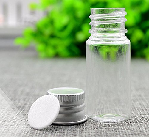12Pcs 10ml/20ml Empty Refillable Clear Plastic Bottle with Aluminum Screw Cap Travel Small Container (10 ML)