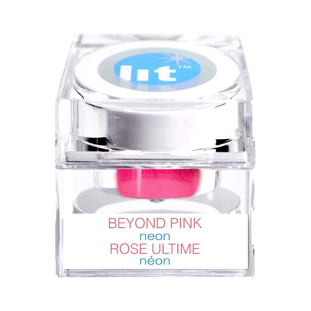 Lit Cosmetics Vegan UV Glitter Pigment, Beyond Pink, 4g