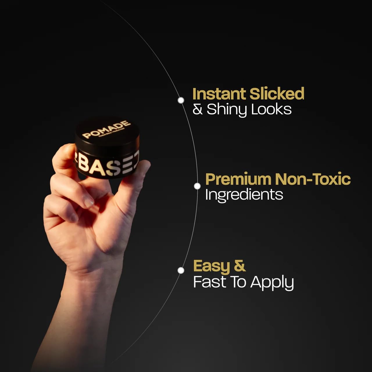 BASED Pomade for Men, Quality Hair Care with Medium Hold, Natural Shine & Fragrance, Easy to Apply & Great for All Hair Types, Hydrating