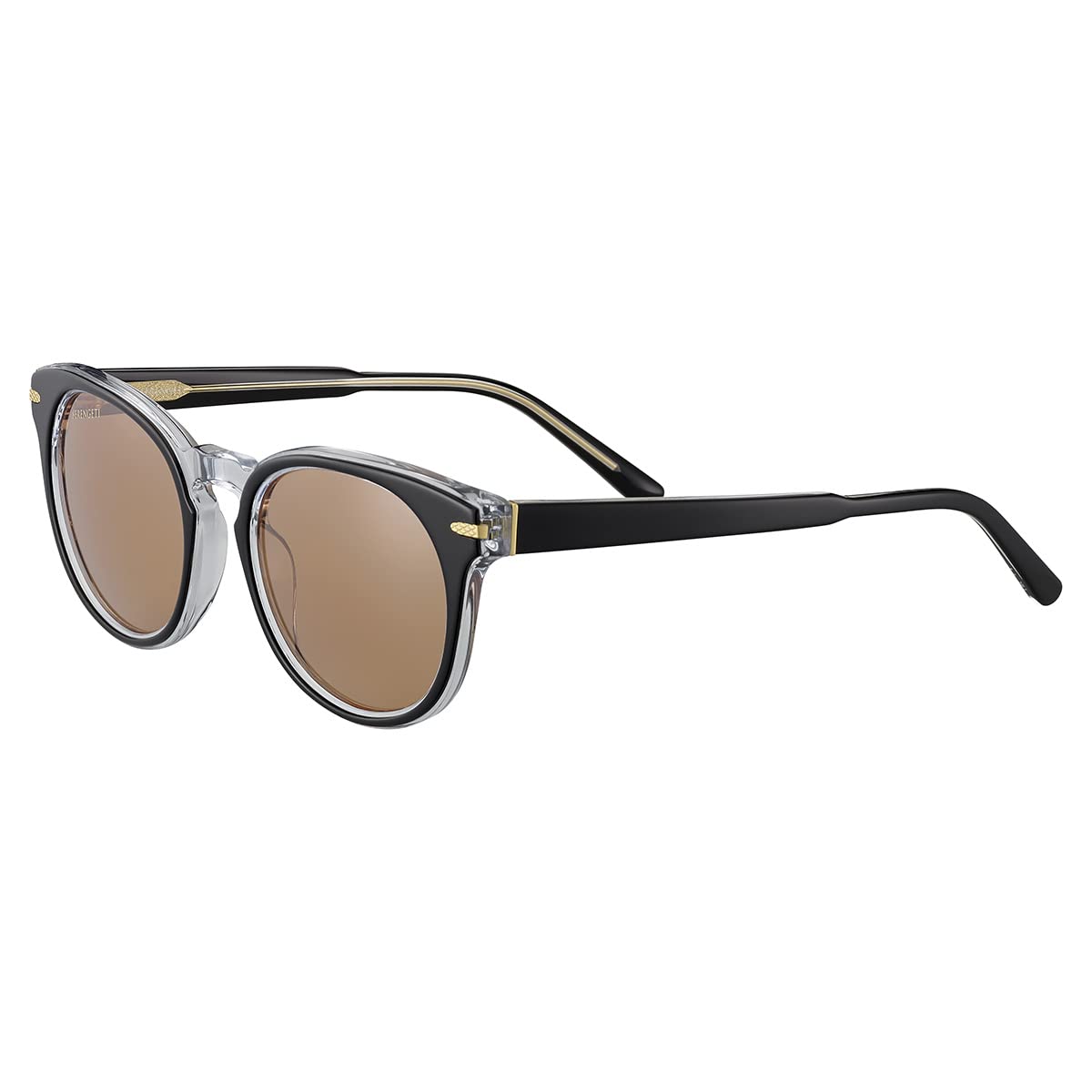 Serengeti - Havah, Shiny Black Transparent Layer, Mineral Non Polarized Drivers Cat 2 to 3, Small, Sunglasses, Feminine, Adult