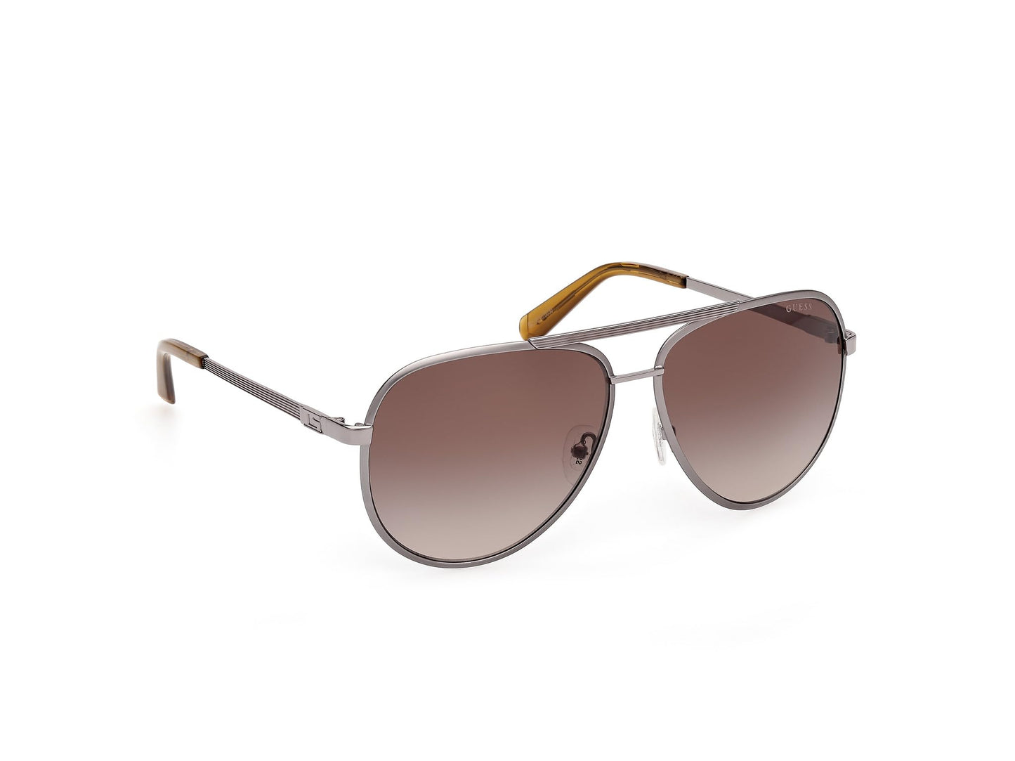 GUESS Aviator Striped Metal Sunglasses
