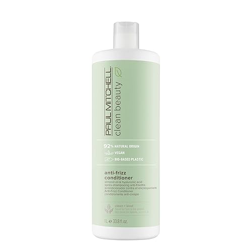 Paul Mitchell Clean Beauty Anti-Frizz Conditioner, Ultra-Rich Formula, Improves Elasticity, For Textured, Frizz-Prone Hair, 33.8 fl oz