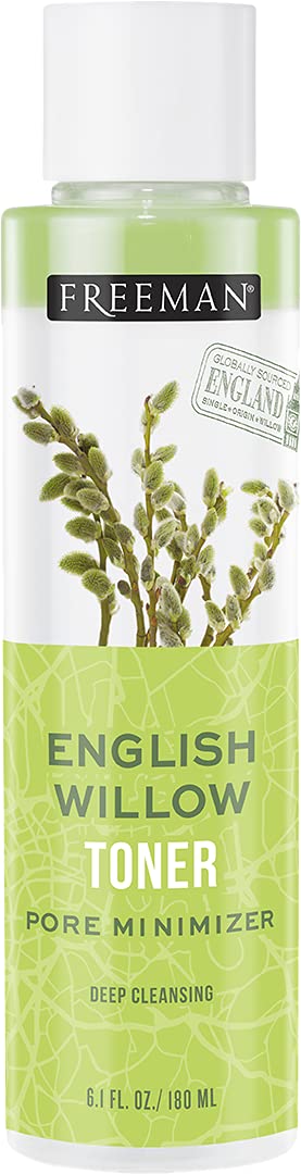 Freeman Exotic Blends Deep Cleansing English Willow Toner, Removes Makeup, Dirt, & Impurities, Clarifying Facial Toner, Pore-Minimizing, Hydrating