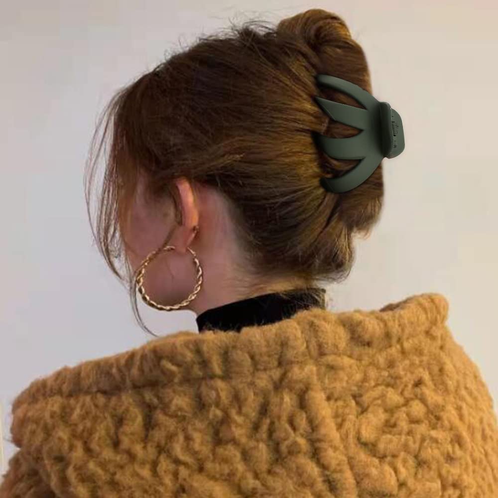 ATODEN Large Octopus Matte Jumbo Hair Clips for Thick Hair - 5 Pieces 3.15" Cute Giant Jaw Clips for Women