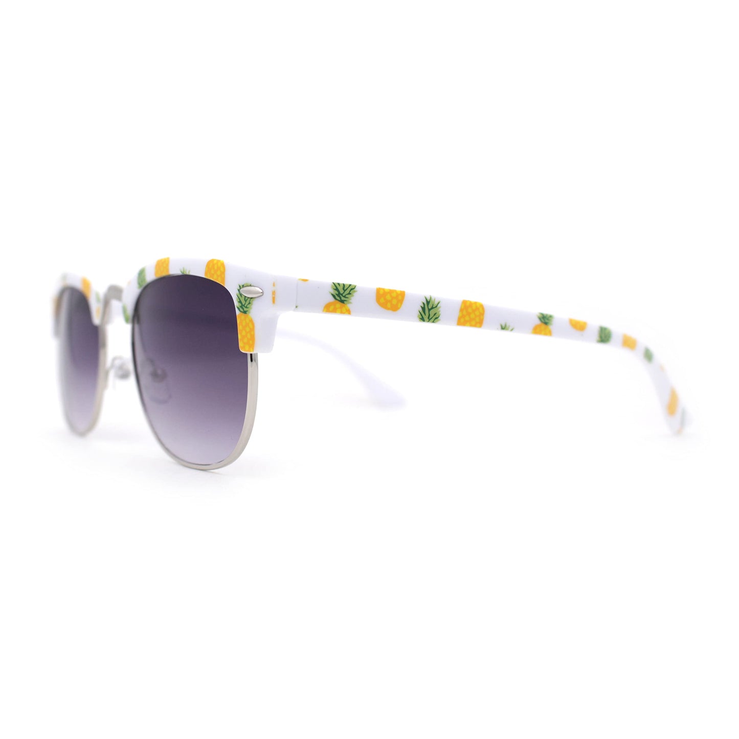 SA106 Womens Cutie Fruit Print Half Horn Rim Sunglasses (Pineapple)