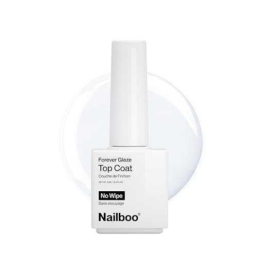 Nailboo Premier Forever Glaze Gel Nail Polish, Clear Top Coat LED Lamp Gel Polish, Self-Leveling DIY, Salon Quality Nail Color, Glossy Long-Wear, 0.3