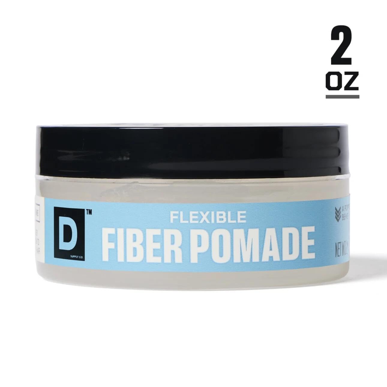 Duke Cannon Supply Co. Flexible Fiber Pomade - 2 oz - Strong Hold, No Shine, Water-Based for Easy Washout, Textured & Pliable Finish for Shorter