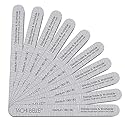 Tachibelle 10 Pcs Premium JAPAN Abrasive 180/180 Fine Disinfectable Washable Zebra Perfect Files for Natural Nails