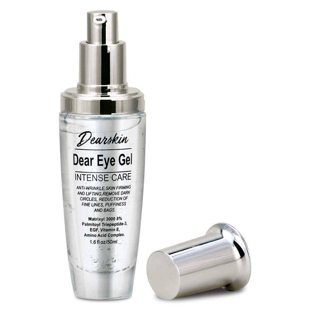 Dearskin Eye Gel Dark Circles and Puffiness, Soft & Smooth Eye Gel for Dark Circles and Wrinkles with Matrixyl 3000 8% Aloe Vera and Botanical