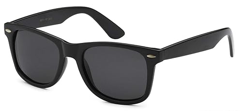 Retro Optix Sunglasses Classic 80’s Vintage Style Design (Black Gloss, Polarized)
