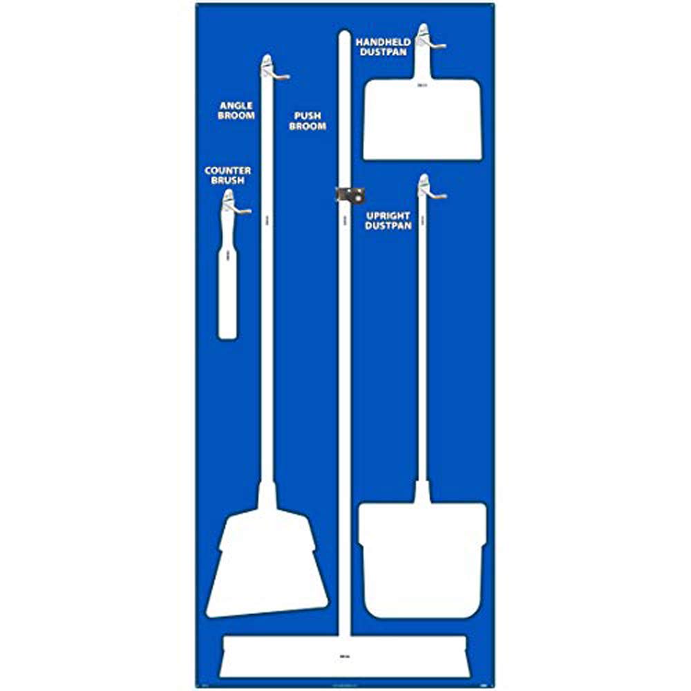 NMC SB102FG 5S Janitorial Shadow Board, Blue/White, 68"X30", ProSeriesAcrylic (Tools Sold Separately)