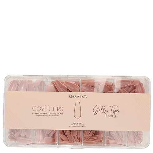 Kiara Sky Professional Nails *NEW* Cover Gelly Tip Case Soft Gel Nail Extensions (Coffin Medium - One of a kind) Beauty & Personal Care KIARA SKY