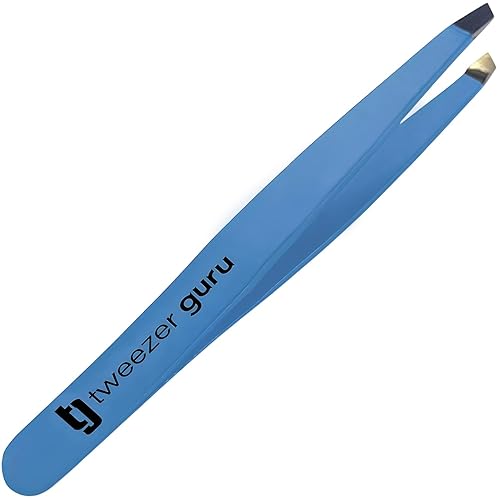 Tweezer Guru Tweezers for Women - Slant Pointed Precision Tweezers for Eyebrows & Ingrown Hair Removal - Blackhead and Splinter Tweezer with Sharp