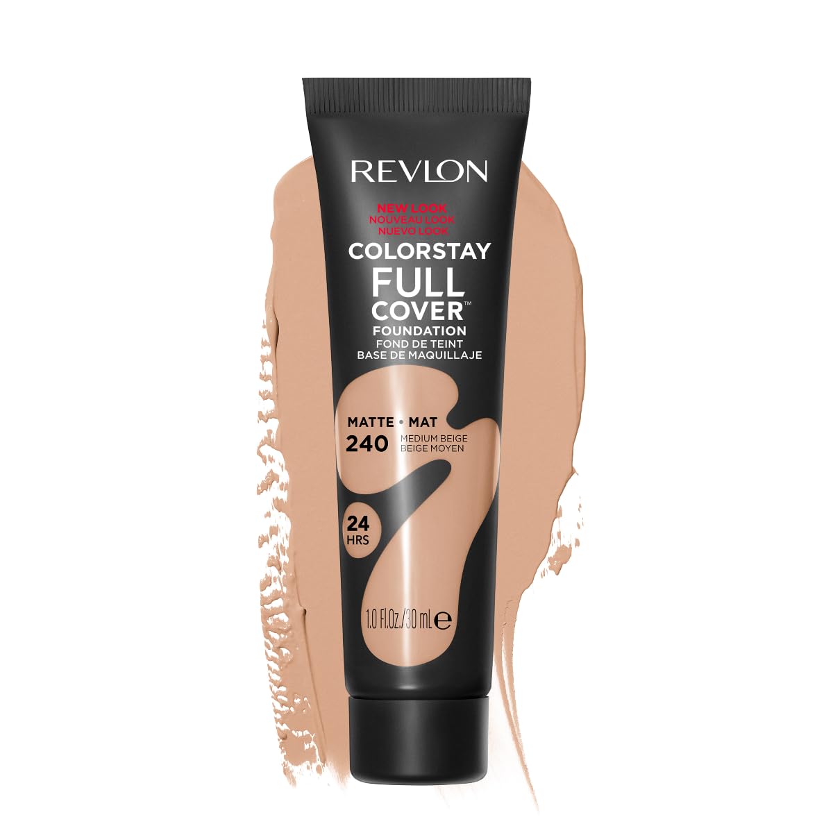 Revlon Liquid Foundation, ColorStay Face Makeup for Normal and Dry Skin, Longwear Full Coverage with Matte Finish, Oil Free, Medium Beige, 1.0 Fl Oz
